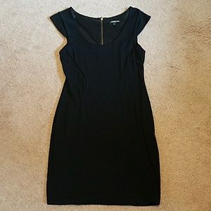 Express black full zip back dress
